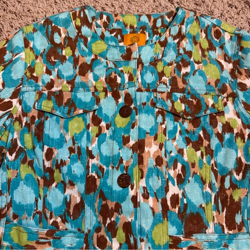 Ruby Rd. Teal And Brown Utility Jacket - image 2